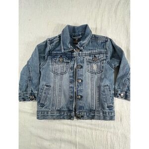 US Polo Ralph Lauren Denim Jacket 24M Jean Light Wash‎ Western Cowboy Pictures